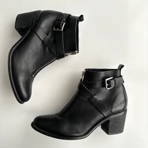 Diesel‎ Chelsea Show Trixy Portugal Belted Stack Heel Black Boot EU 41 US 10